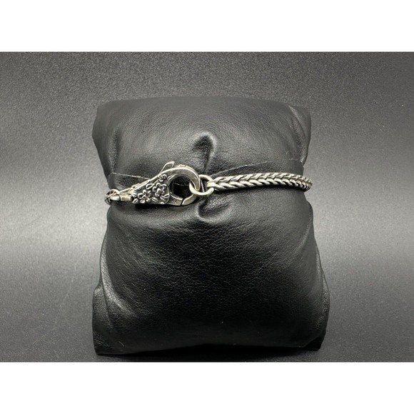 Trollbeads LAA Sterling Silver Charm Bracelet 6 Glass Lampwork Beads 6 Inch - Picture 6 of 12